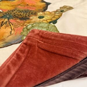 New Pottery Barn Embroidered Autumn Squash Pillow Cover- VERY RARE - 20”